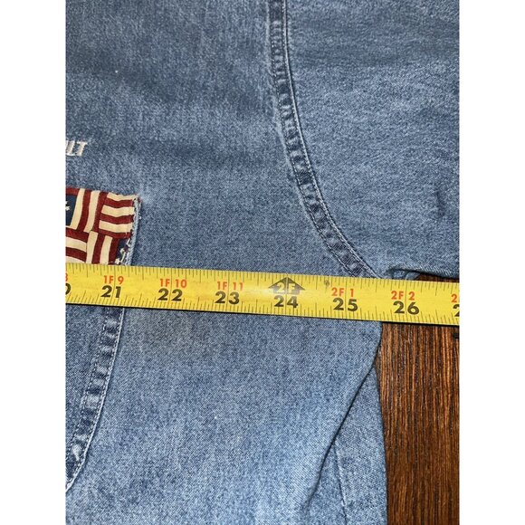 Womens Embellished Denim Blue Jean XL Top Quilt Pin Up Girl Quilter USA Patriot - Picture 12 of 16